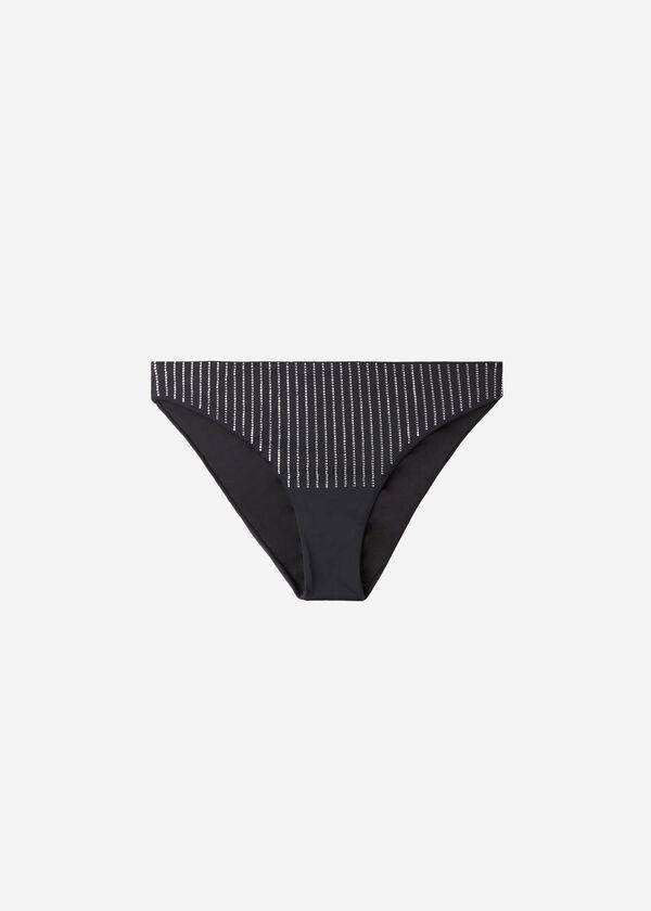 Bikini Bottoms Calzedonia Rhinestone Shanghai Pretas | BR1520GL