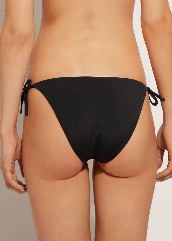 Bikini Bottoms Calzedonia Rhinestone String Shanghai Pretas | BR1524LH