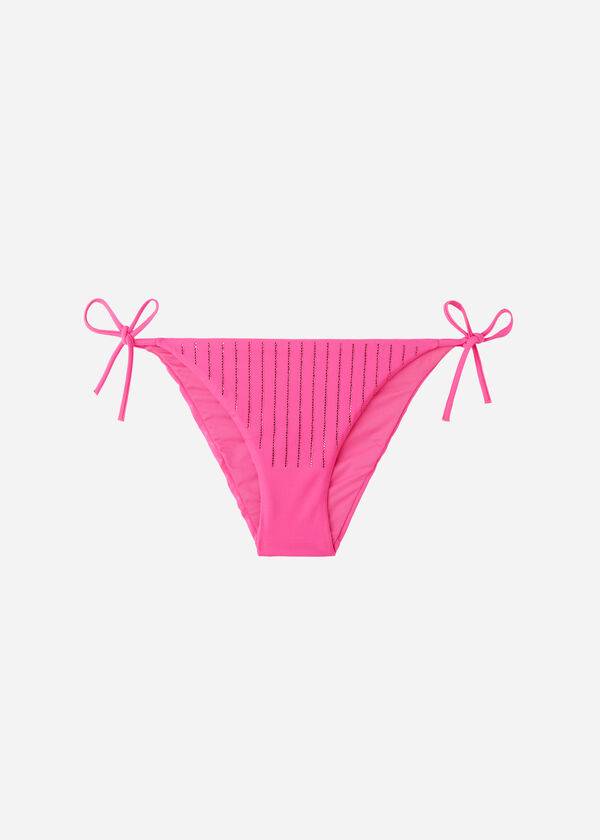 Bikini Bottoms Calzedonia Rhinestone String Shanghai Rosa | BR1525ZG