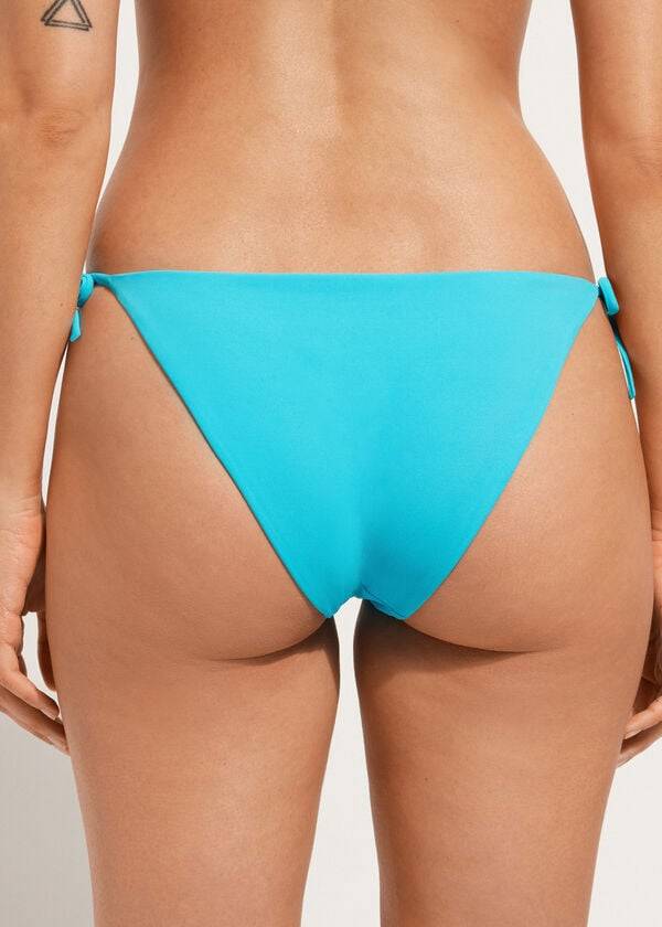 Bikini Bottoms Calzedonia Rhinestone String Shanghai Turquesa Verdes | BR1526XF