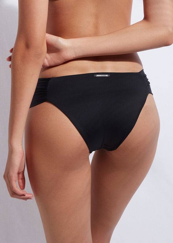 Bikini Bottoms Calzedonia Ruffled Indonesia Pretas | BR1530NB