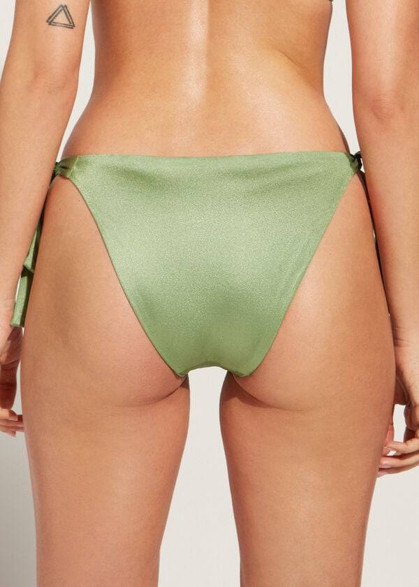 Bikini Bottoms Calzedonia Sequined Side-Tie Cannes Verdes | BR1548JJ