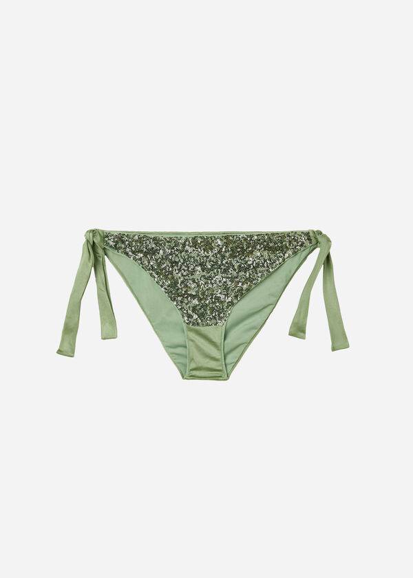 Bikini Bottoms Calzedonia Sequined Side-Tie Cannes Verdes | BR1548JJ