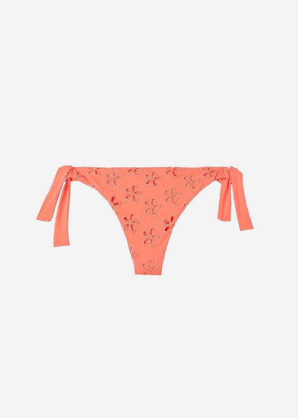 Bikini Bottoms Calzedonia Side Tie Brazilian Corfù Coral Laranja | BR1558QZ