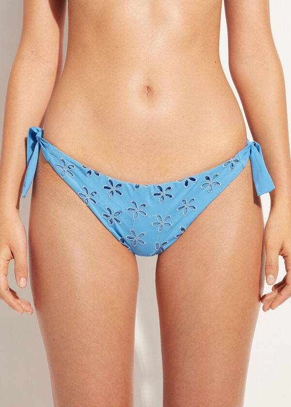 Bikini Bottoms Calzedonia Side Tie Brazilian Corfù Azuis | BR1559WY