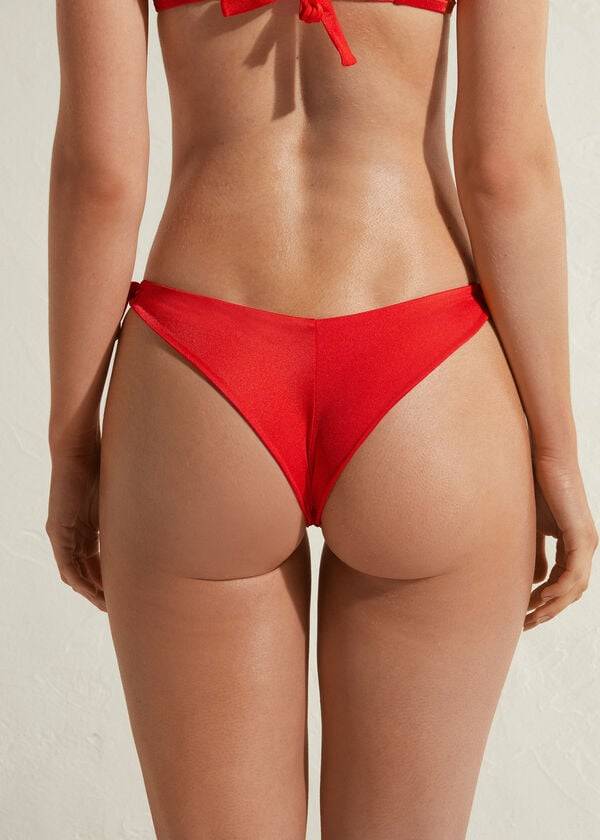 Bikini Bottoms Calzedonia Side Tie Brazilian Marrakech Vermelhas | BR1560EX