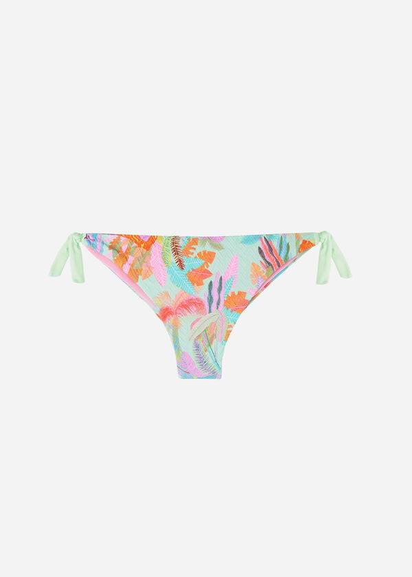 Bikini Bottoms Calzedonia Side-Tie Brazilian Foliage Tahiti Verdes | BR1568AP