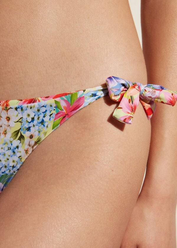 Bikini Bottoms Calzedonia Side Tie Minorca Eco Multicoloridas | BR1565IS