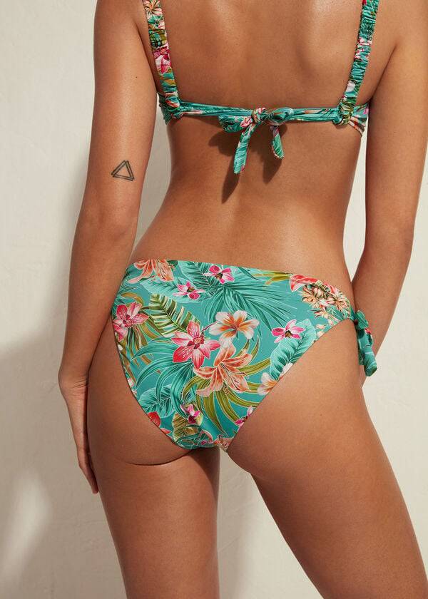 Bikini Bottoms Calzedonia Side Tie Venezia Turquesa | BR1567PQ