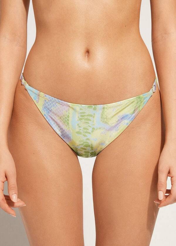 Bikini Bottoms Calzedonia Snake-Pattern Adjustable-Side Las Palmas Verdes | BR1573HK