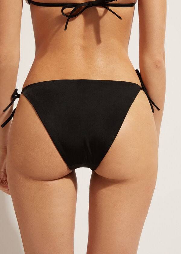 Bikini Bottoms Calzedonia String Dubai Pretas | BR1590UT