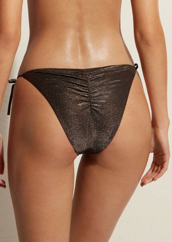 Bikini Bottoms Calzedonia String Hollywood Pretas | BR1596DN