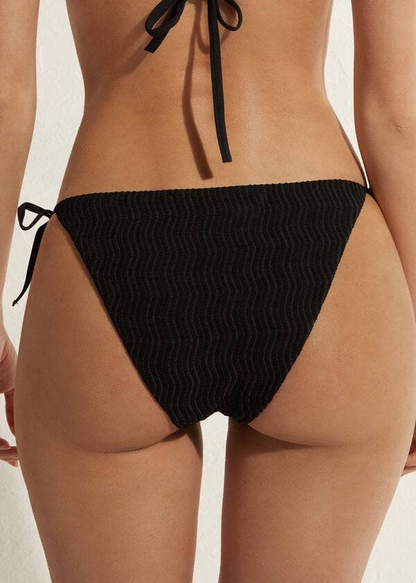 Bikini Bottoms Calzedonia String Mykonos Pretas | BR1608NB