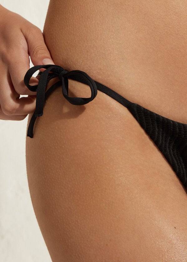 Bikini Bottoms Calzedonia String Mykonos Pretas | BR1608NB