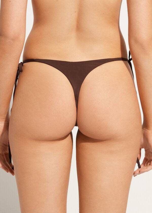 Bikini Bottoms Calzedonia String Thong Islamorada Cafes Marrom | BR1618OR