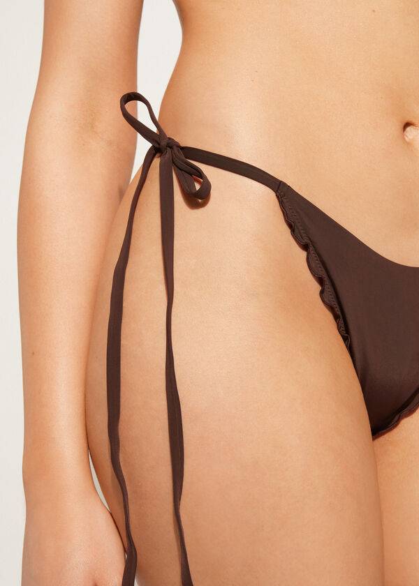 Bikini Bottoms Calzedonia String Thong Islamorada Cafes Marrom | BR1618OR