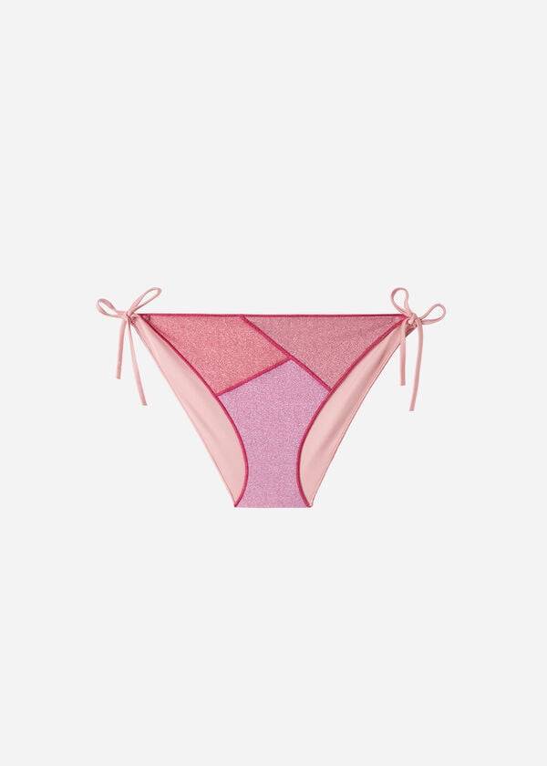 Bikini Bottoms Calzedonia String Tie Lamé Lisbona Rosa | BR1621SO