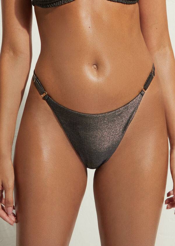 Bikini Bottoms Calzedonia Thin Sides Thong Hollywood Pretas | BR1629ZG