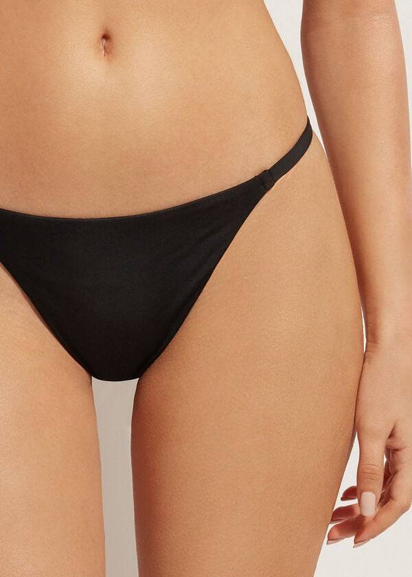 Bikini Bottoms Calzedonia Thong Indonesia Eco Pretas | BR1633BC