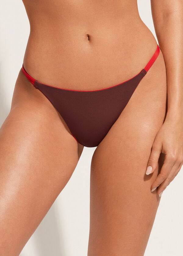 Bikini Bottoms Calzedonia Thong Indonesia Eco Vermelhas | BR1637WY