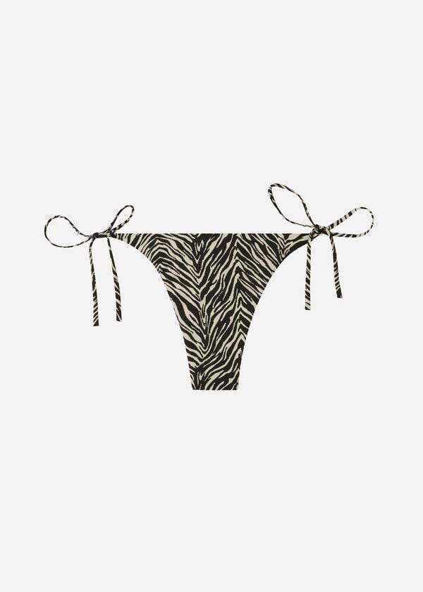 Bikini Bottoms Calzedonia Thong Zebra Nairobi Pretas | BR1641YU