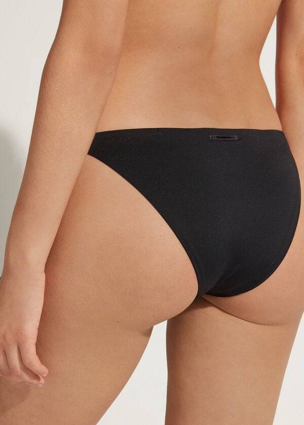 Bikini Bottoms Calzedonia Tied Indonesia Pretas | BR1645PQ