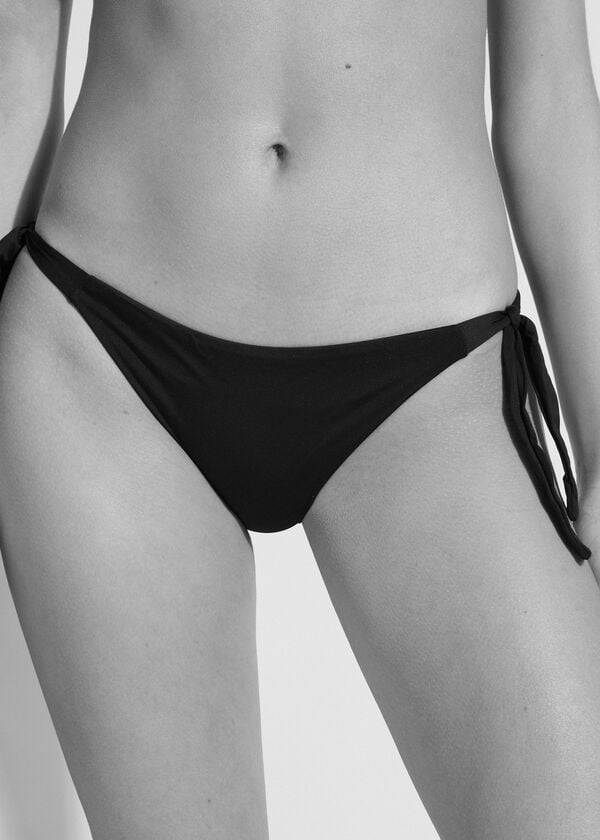 Bikini Bottoms Calzedonia Tied Indonesia Pretas | BR1645PQ