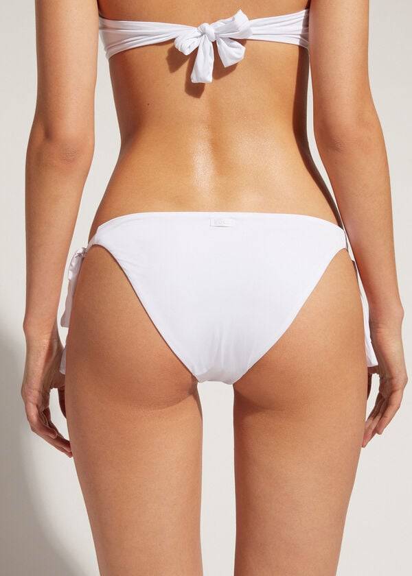 Bikini Bottoms Calzedonia Tied Indonesia Eco Branco | BR1646AP