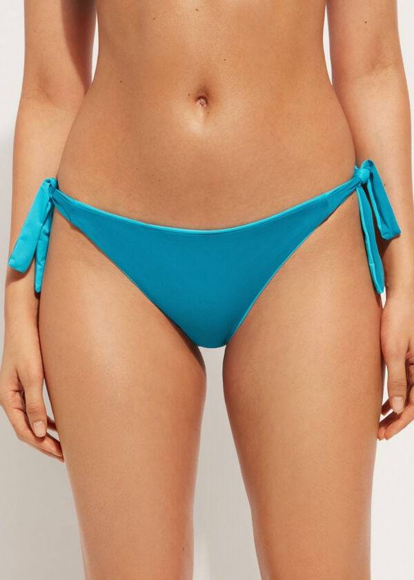 Bikini Bottoms Calzedonia Tied Indonesia Eco Turquesa | BR1651HK