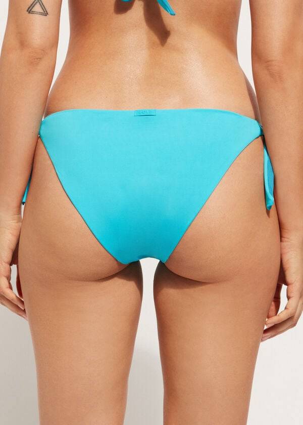 Bikini Bottoms Calzedonia Tied Indonesia Eco Turquesa | BR1651HK