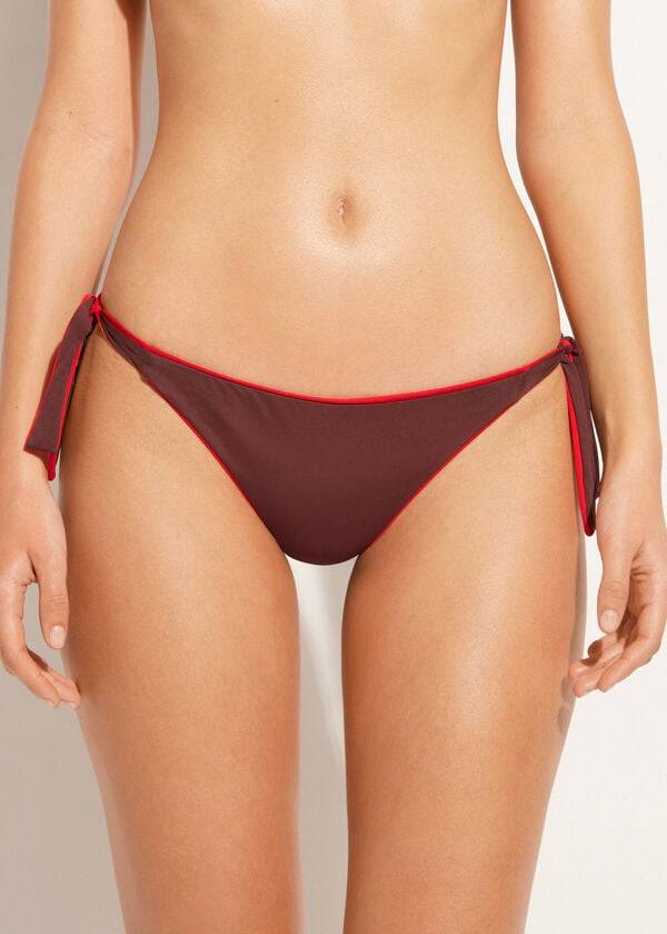 Bikini Bottoms Calzedonia Tied Indonesia Eco Vermelhas | BR1652JJ