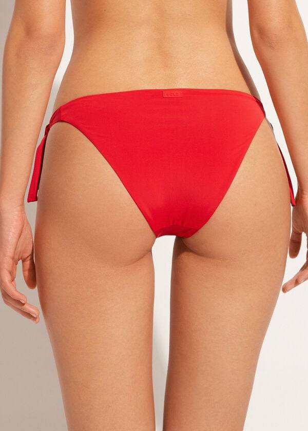 Bikini Bottoms Calzedonia Tied Indonesia Eco Vermelhas | BR1652JJ