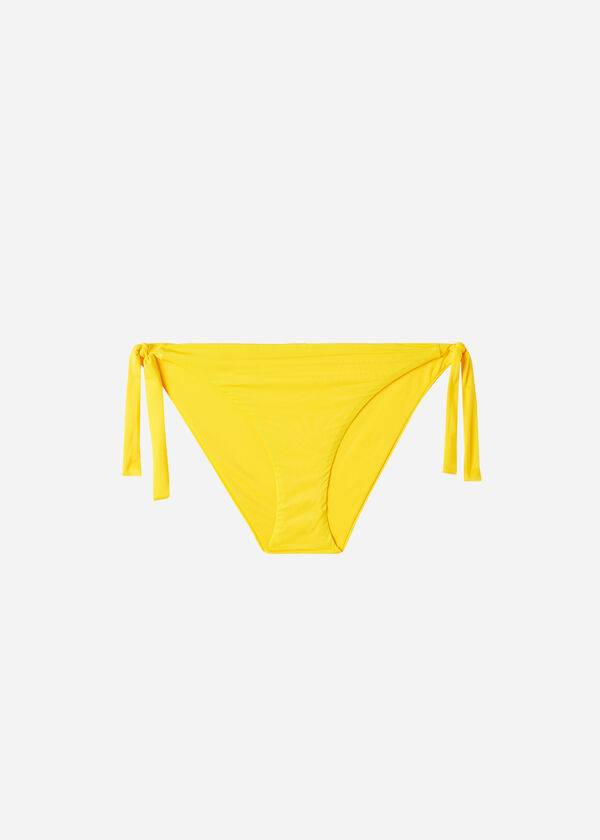 Bikini Bottoms Calzedonia Tied Indonesia Eco Side tie Amarelas | BR1653KI