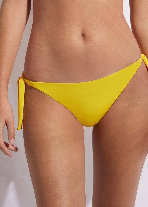 Bikini Bottoms Calzedonia Tied Indonesia Eco Side tie Amarelas | BR1653KI