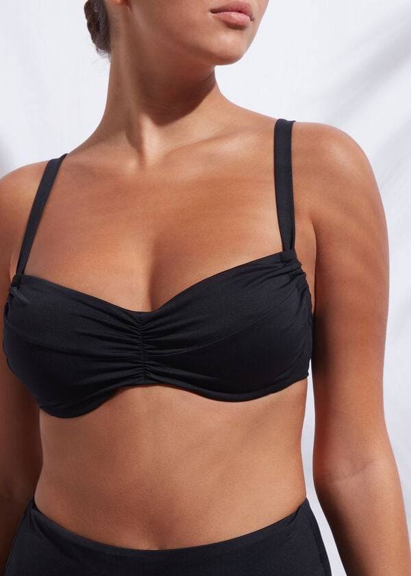 Bikini Tops Calzedonia Balconette Indonesia Pretas | BR1664EX