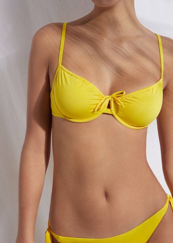 Bikini Tops Calzedonia Balconette Indonesia Eco Amarelas | BR1665RW