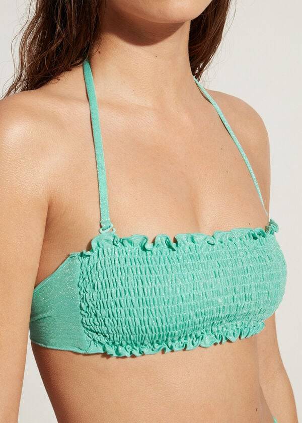 Bikini Tops Calzedonia Bandeau Formentera Verdes | BR1689WY