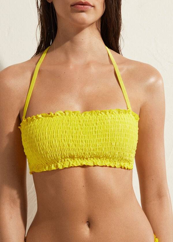 Bikini Tops Calzedonia Bandeau Formentera Amarelas | BR1691RW