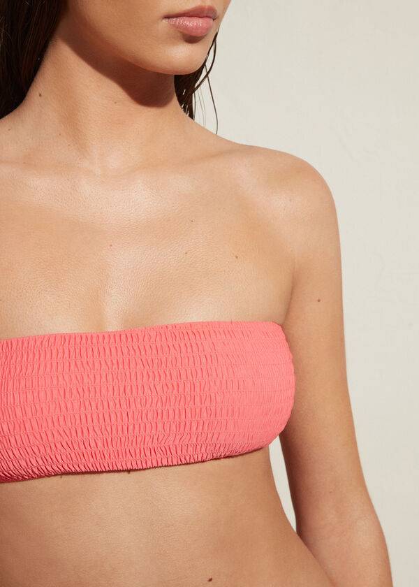 Bikini Tops Calzedonia Bandeau Lanzarote Rosa | BR1693YU