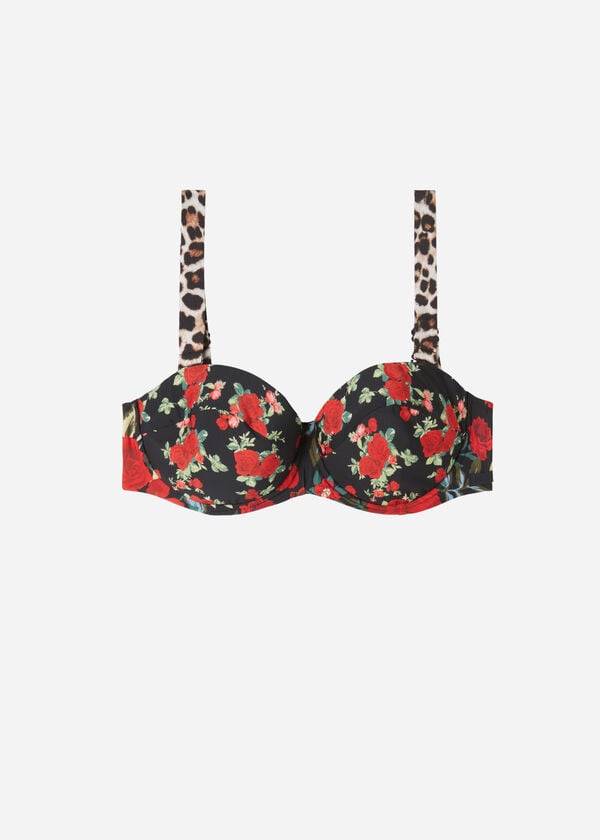 Bikini Tops Calzedonia Bandeau Lightly Padded Nizza Rosa Pretas | BR1694UT