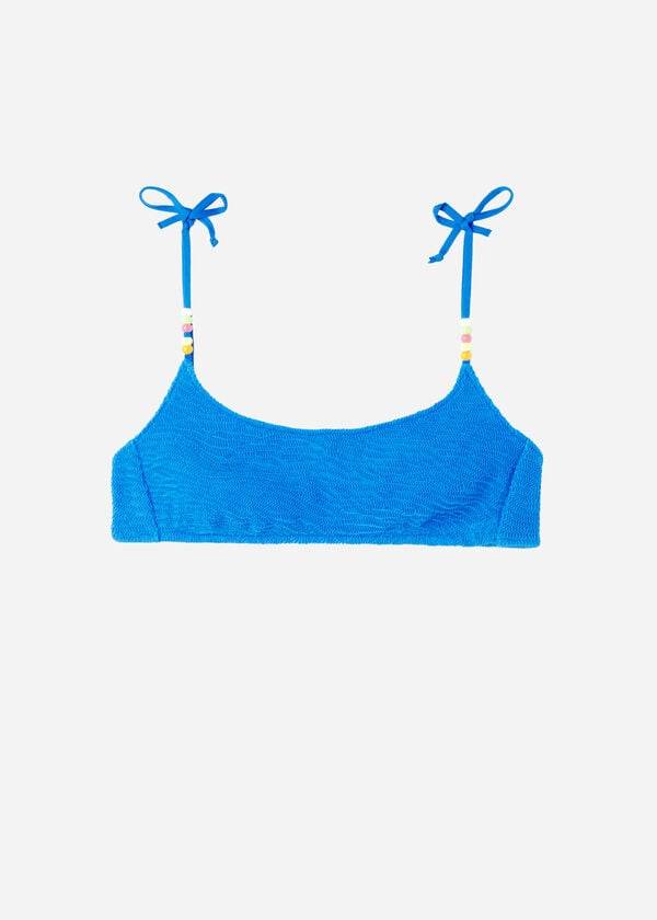 Bikini Tops Calzedonia Crinkled Tank-Style San Diego Azuis | BR1704JJ