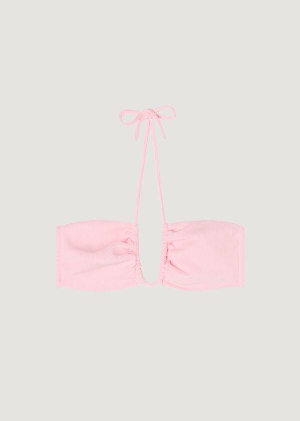 Bikini Tops Calzedonia Drawstring Bandeau Beverly Hills Eco Rosa | BR1709CE