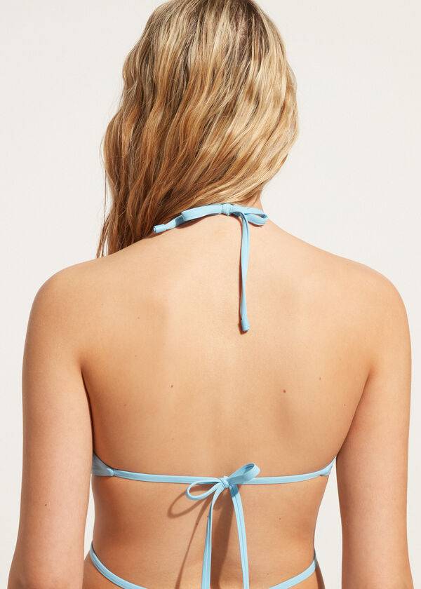 Bikini Tops Calzedonia Drawstring Bandeau Islamorada Azuis | BR1711BC