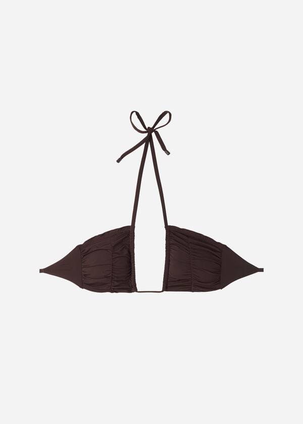 Bikini Tops Calzedonia Drawstring Bandeau Islamorada Cafes Marrom | BR1712NB