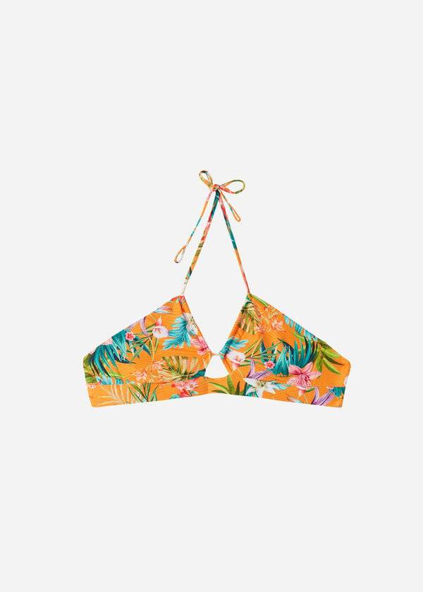 Bikini Tops Calzedonia Drawstring Bandeau Rio Eco Laranja | BR1713MA