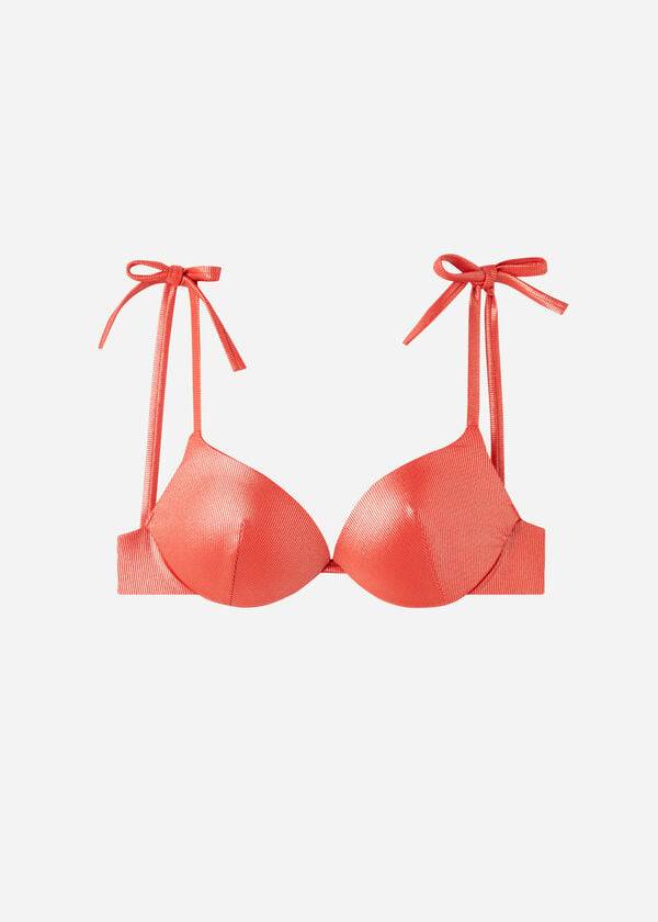 Bikini Tops Calzedonia Graduated Padded Push Up Antigua Coral Laranja | BR1717RW