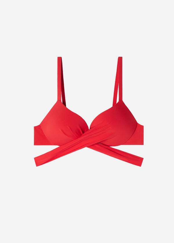 Bikini Tops Calzedonia Graduated Padded Push Up Indonesia Vermelhas | BR1725SO