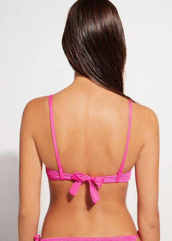 Bikini Tops Calzedonia Graduated Padded Push-Up Miami Rosa | BR1726DN