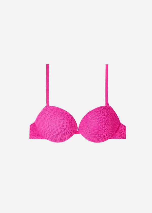 Bikini Tops Calzedonia Graduated Padded Push-Up Miami Rosa | BR1726DN