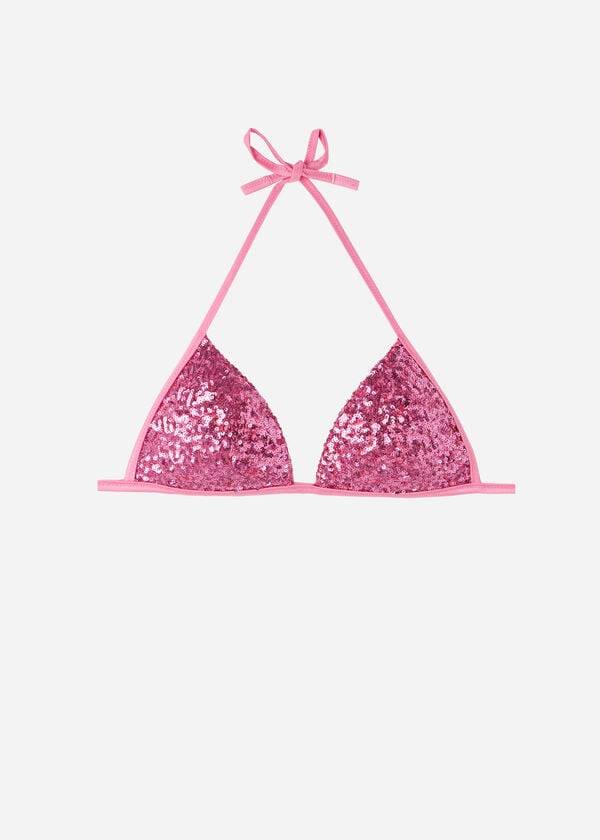 Bikini Tops Calzedonia Graduated Padded Triangle Cannes Rosa | BR1734XF